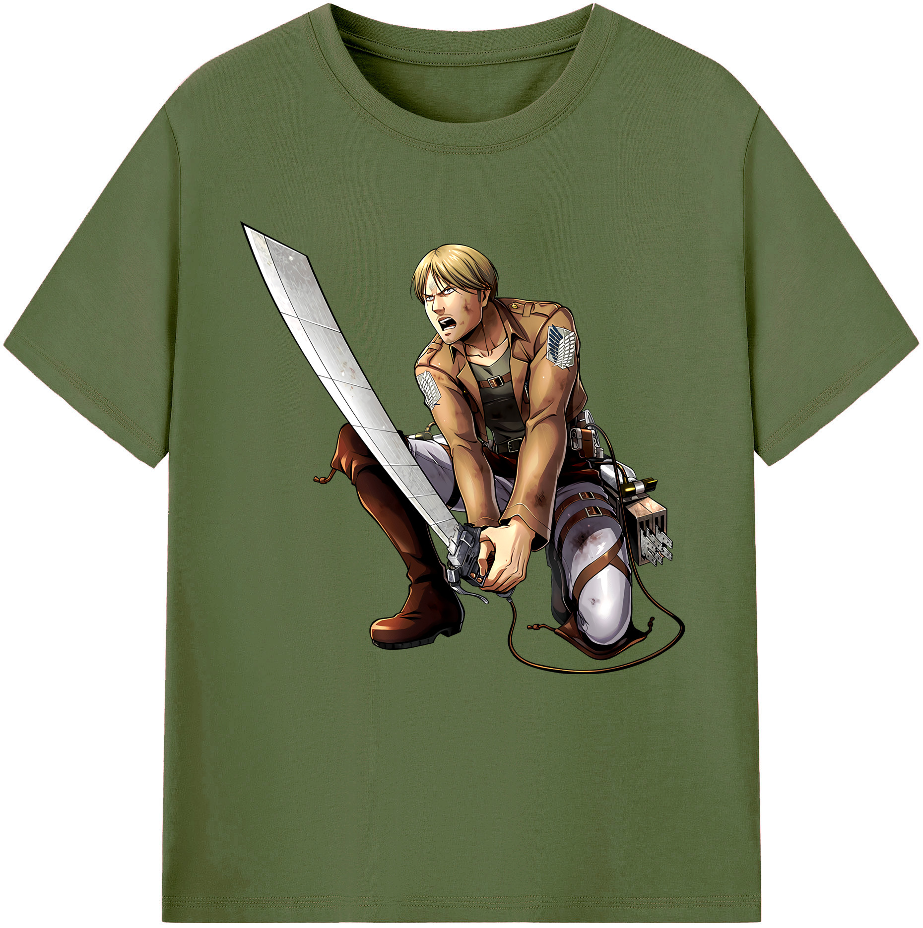 （画像用） 進撃の巨人 ミケ·ザカリアス Attack on Titan Mike Zakarius 綿100％半袖Tシャツ（フロントプリント）